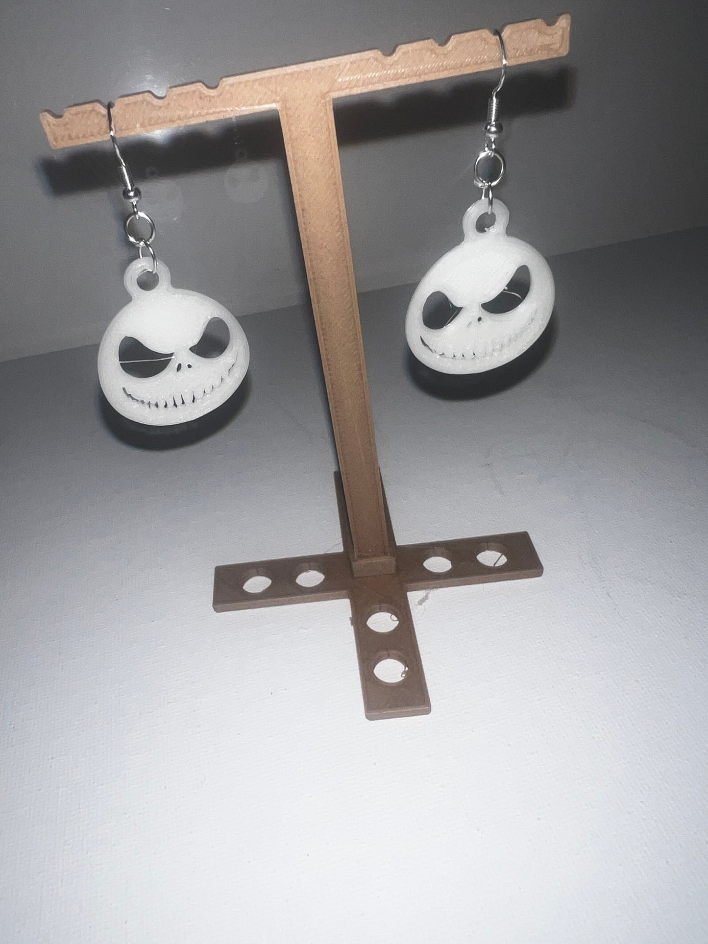Skeleton Head 3D Printed Earrings