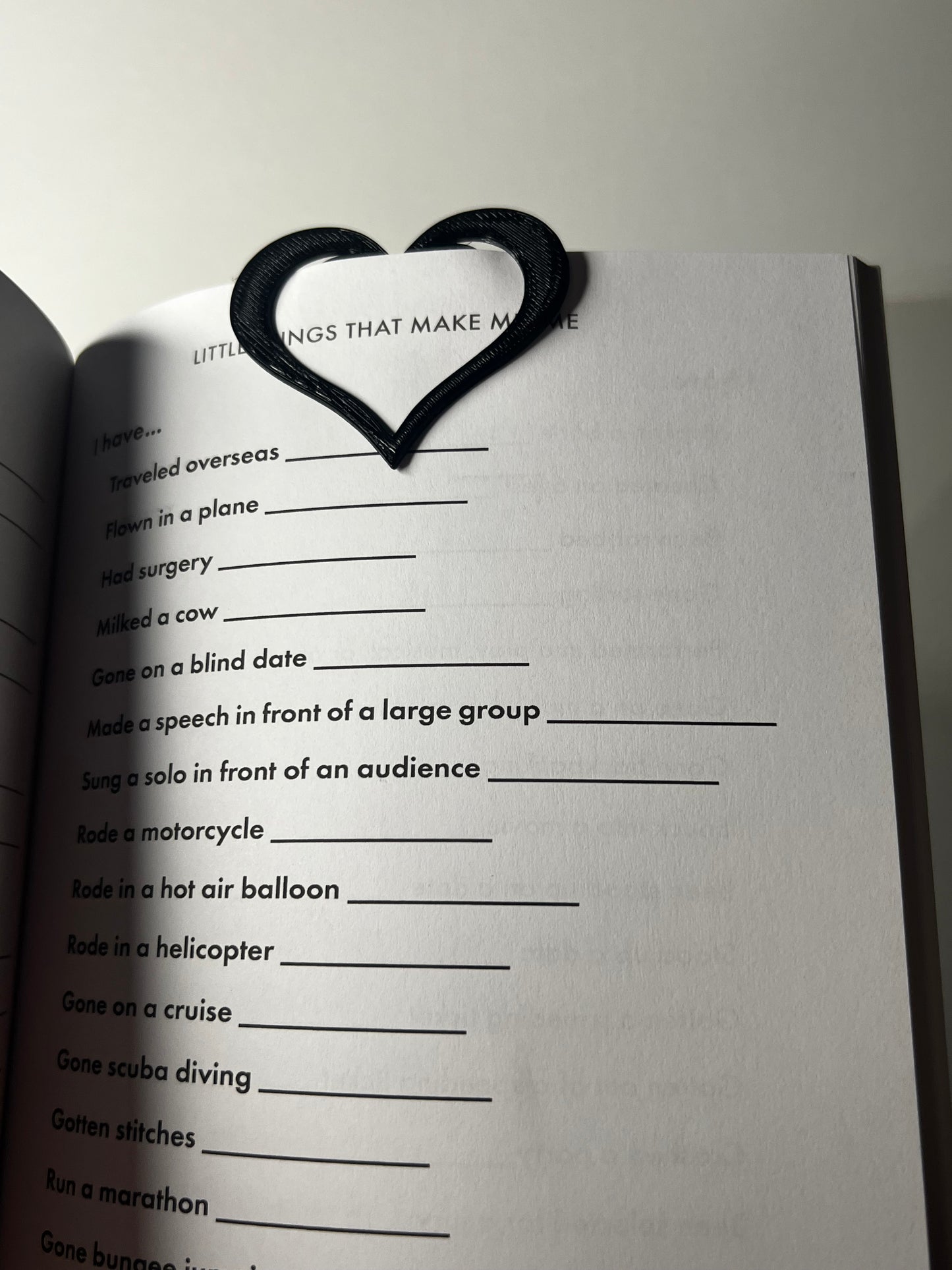 Heart Shaped 3D Printed Bookmark
