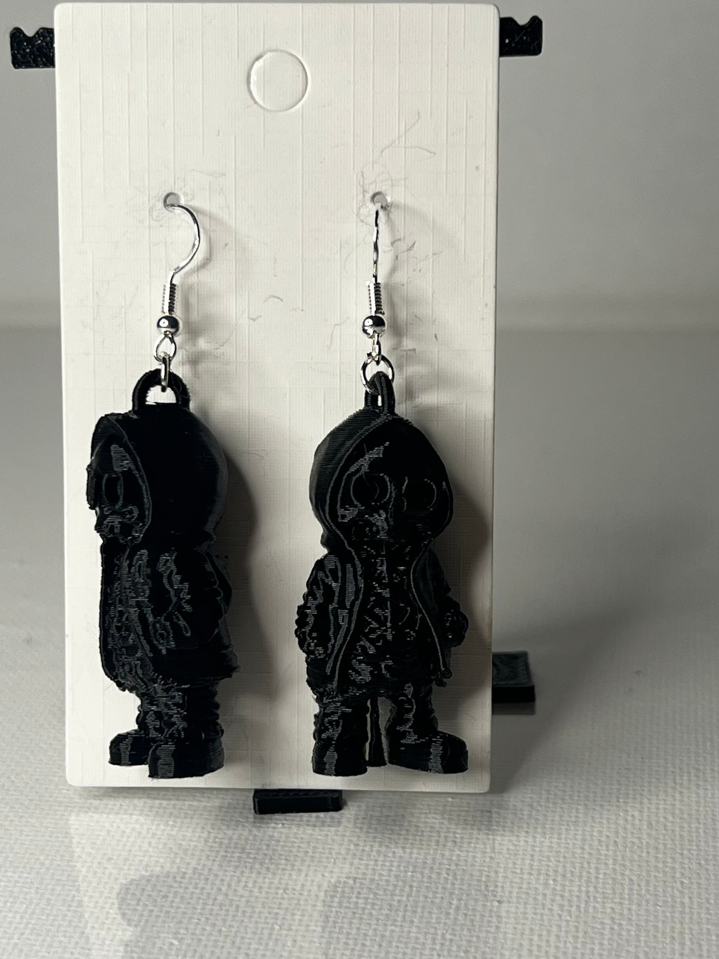 Skeleton in a hoodie 3D Printed Earrings