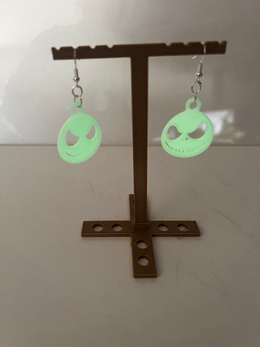 Skeleton Head 3D Printed Earrings