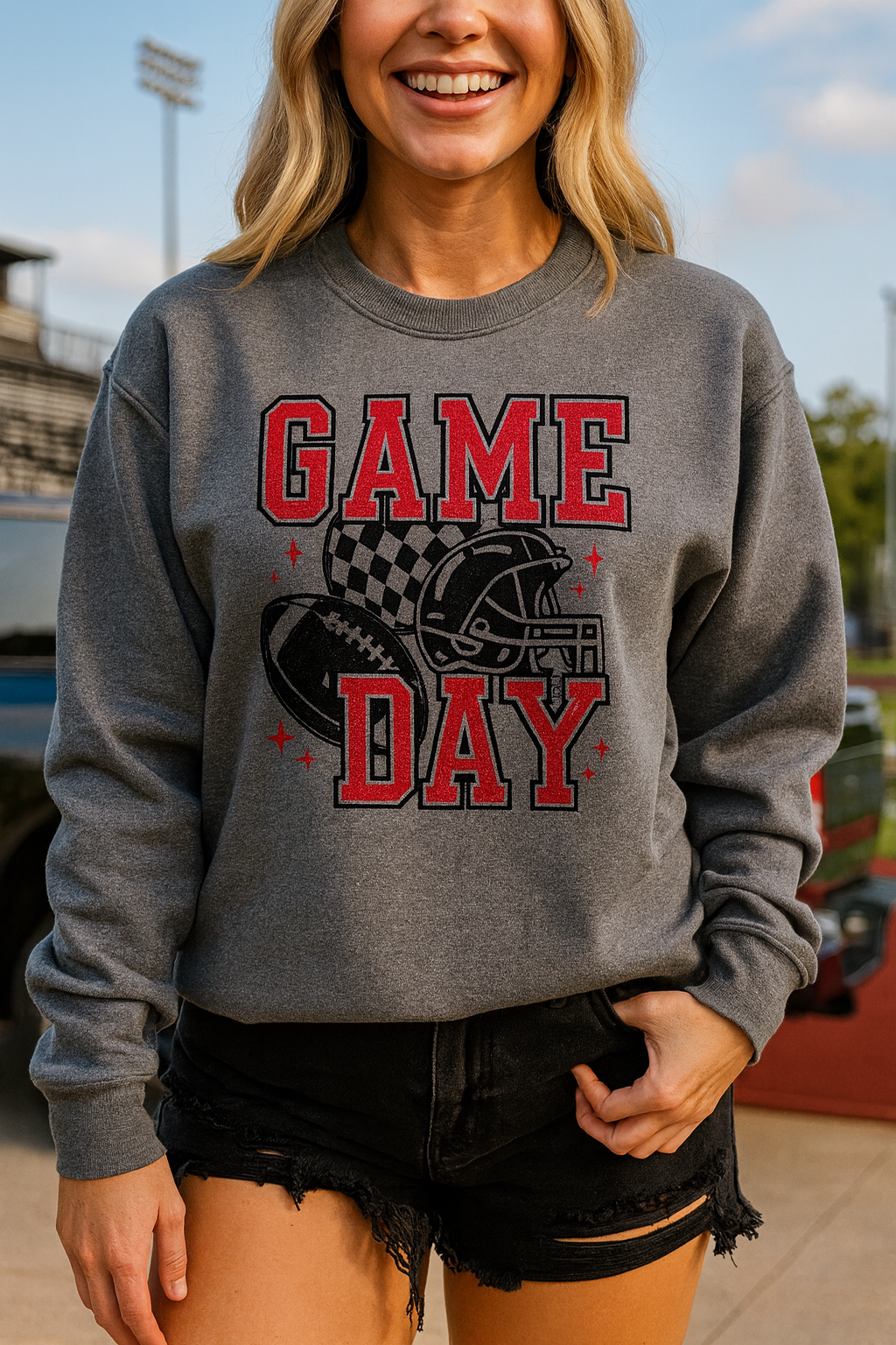 Game Day - Red & Black Sweatshirt