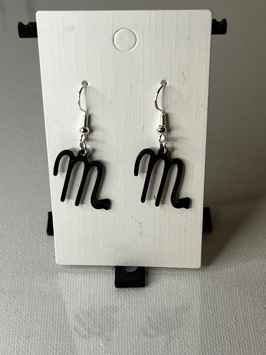 Scorpio Zodiac Sign 3D Printed Earrings