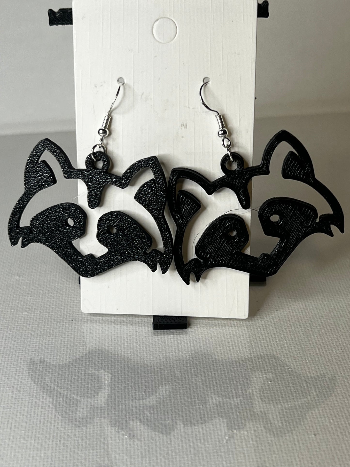 Raccoon 3D Printed Earrings