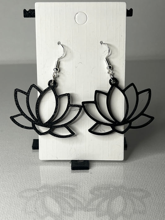 Lotus Flower 3D Printed Earrings