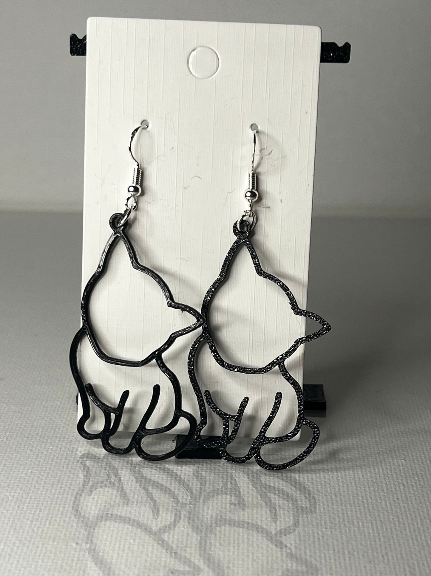 Cat Outline 3D Printed Earrings