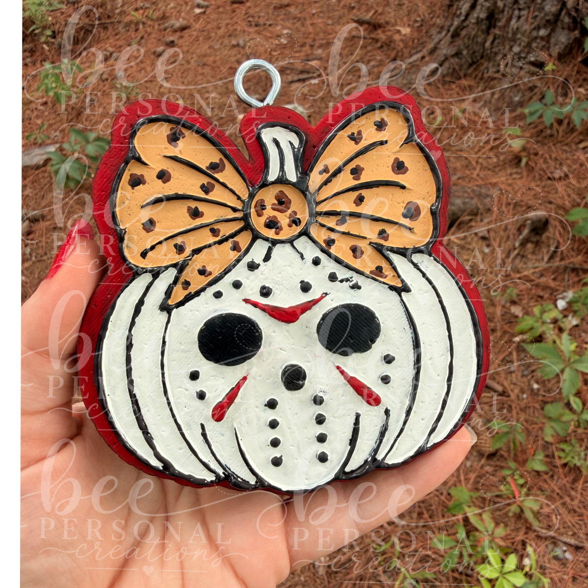 Spooky Pumpkin Hockey Mask Silicone Freshie Mold | Halloween Car Freshie Mold