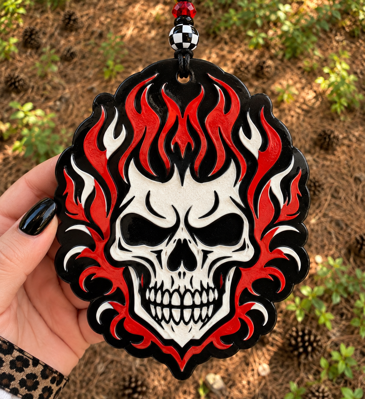 Flaming Skull Freshie Mold | Handmade Silicone Car Freshie Mold