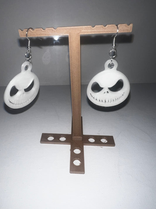 Skeleton Head 3D Printed Earrings