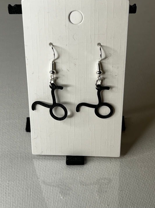 Taurus Zodiac Sign 3D Printed Earrings