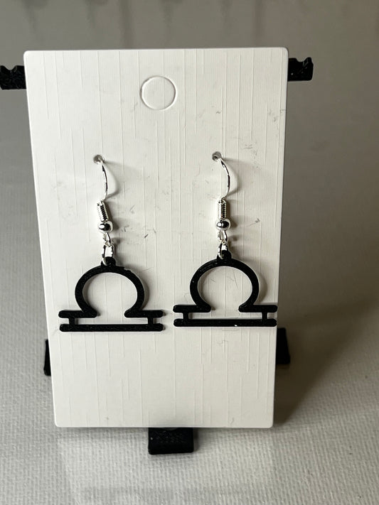 Libra Zodiac Sign 3D Printed Earrings