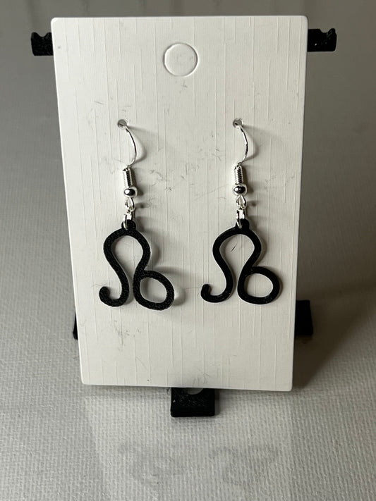 Leo Zodiac Sign 3D Printed Earrings