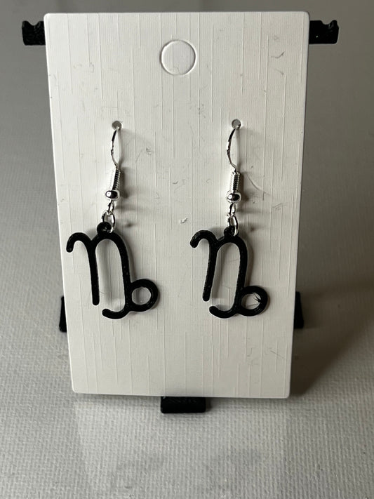 Capricorn Zodiac Sign 3D Printed Earrings