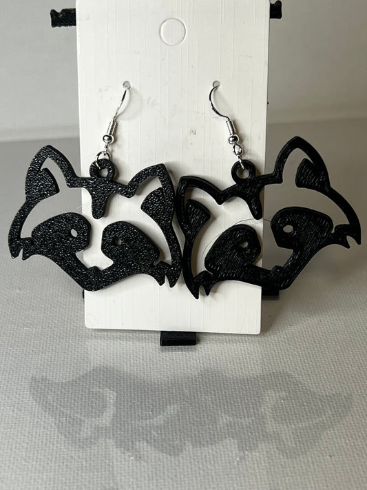 Raccoon 3D Printed Earrings