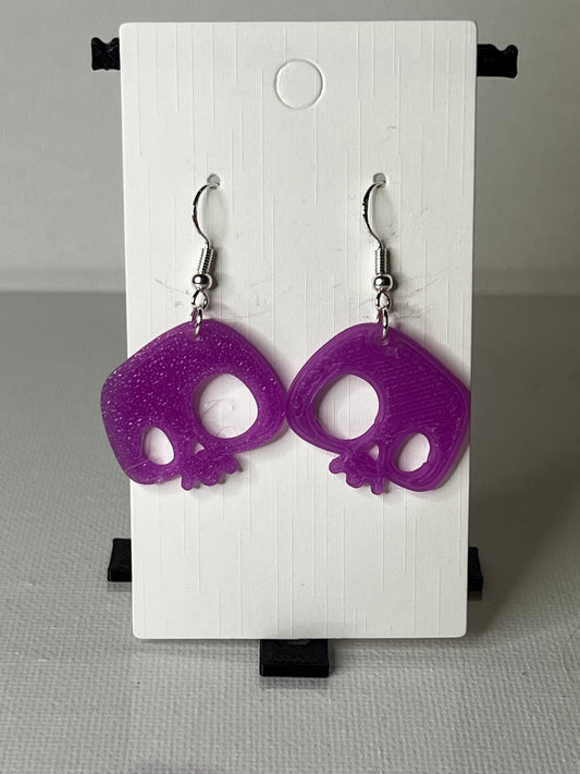 Cute Skull 3D Printed Earrings