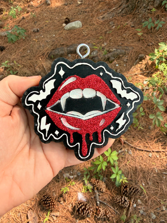 Vampire Lips Car Freshie | Gothic Fang Car Air Freshener